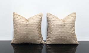 Hand Pleated Square Origami Cushions Set of 2