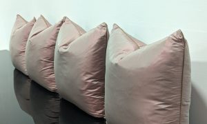 Satin Pink Cushions x4