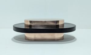 Custom Benchmark Copper Wood Coffee Table