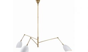 Visual Comfort Sommerard Triple-Arm Chandelier in Hand-Rubbed Antique Brass