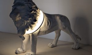 Life Size Lion Lamp Sculpture