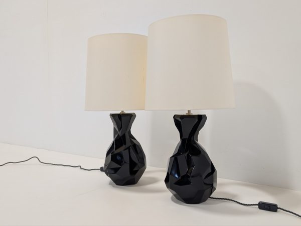 Porta Romana Faceted Lamps Pair - Image 11