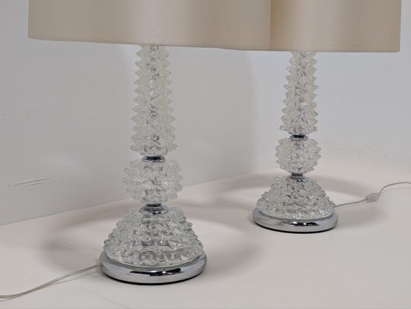 Porta Romana Murano Glass Lamps Pair - Image 9