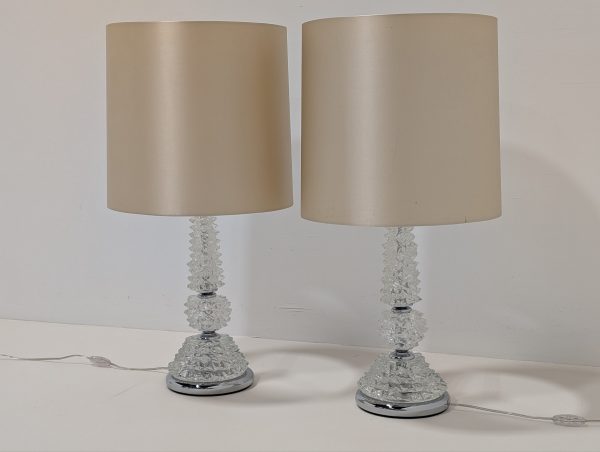 Porta Romana Murano Glass Lamps Pair - Image 10