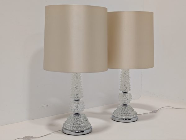 Porta Romana Murano Glass Lamps Pair - Image 8