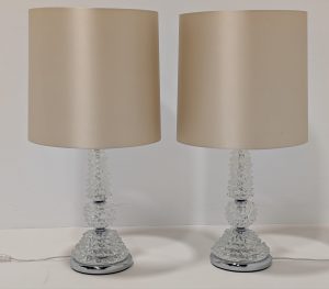 Porta Romana Murano Glass Lamps Pair