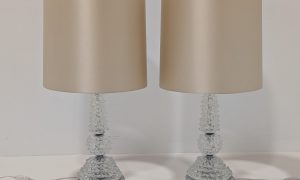 Porta Romana Murano Glass Lamps Pair