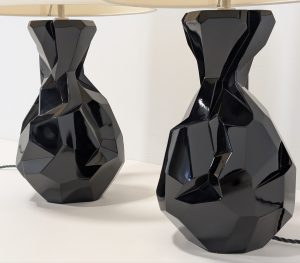 Porta Romana Faceted Lamps Pair