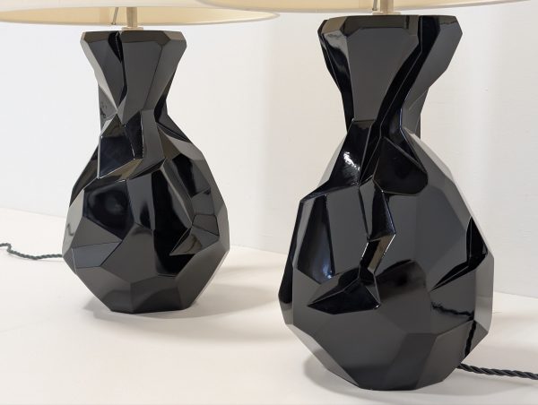 Porta Romana Faceted Lamps Pair - Image 6