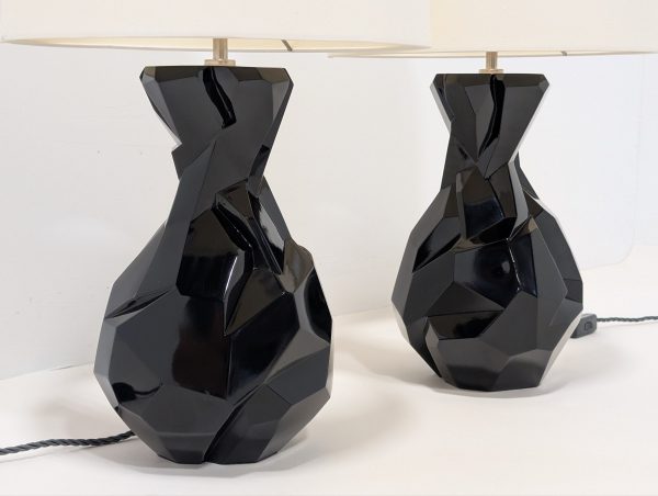 Porta Romana Faceted Lamps Pair - Image 7