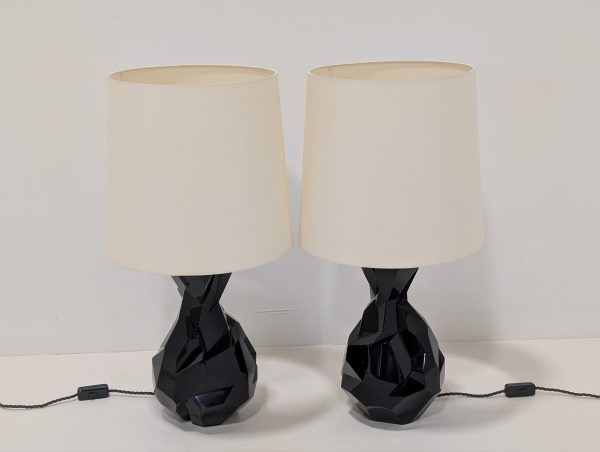 Porta Romana Faceted Lamps Pair - Image 8