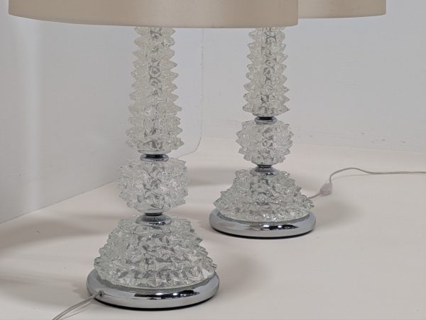 Porta Romana Murano Glass Lamps Pair - Image 5