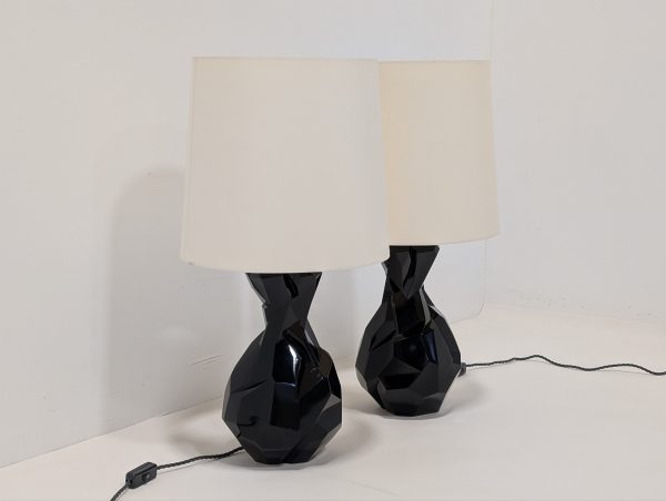 Porta Romana Faceted Lamps Pair - Image 4