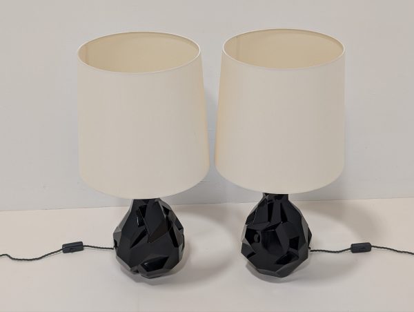 Porta Romana Faceted Lamps Pair - Image 5