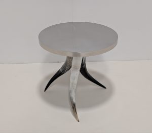 Horn Base Polished Nickel Side Table