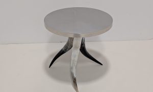 Horn Base Polished Nickel Side Table