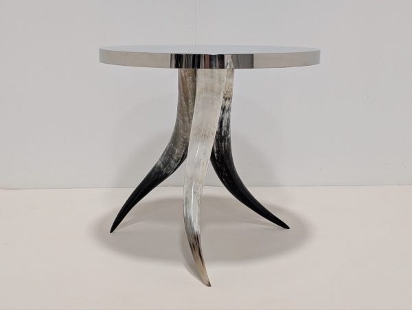 Horn Base Polished Nickel Side Table - Image 11