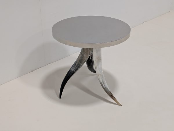 Horn Base Polished Nickel Side Table - Image 6