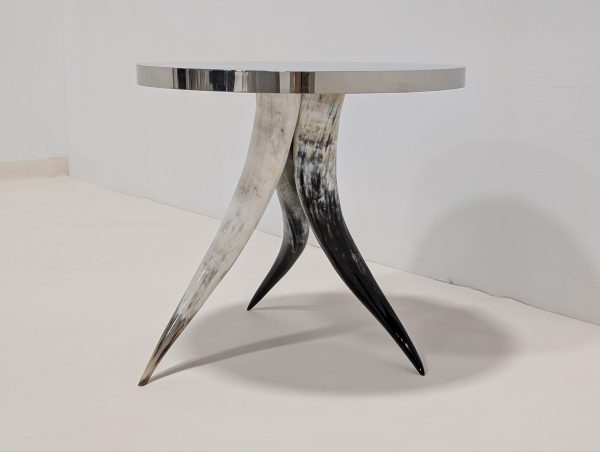 Horn Base Polished Nickel Side Table - Image 9
