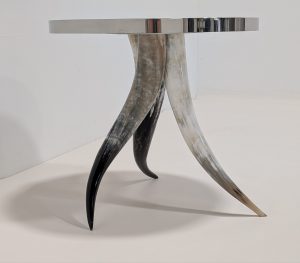 Horn Base Polished Nickel Side Table