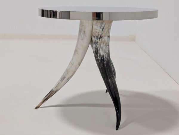 Horn Base Polished Nickel Side Table - Image 5