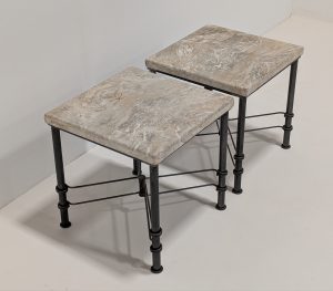 Stone Side Tables Pair