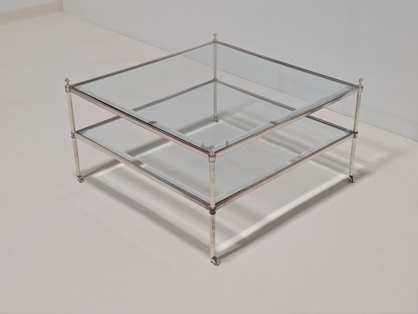 Eichholtz Aubrey Silver Glass Coffee Table - Image 9
