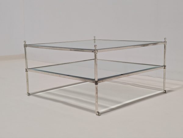 Eichholtz Aubrey Silver Glass Coffee Table - Image 6