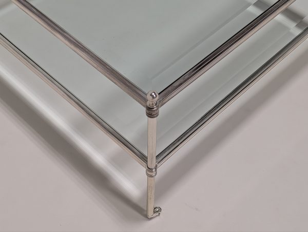 Eichholtz Aubrey Silver Glass Coffee Table - Image 8