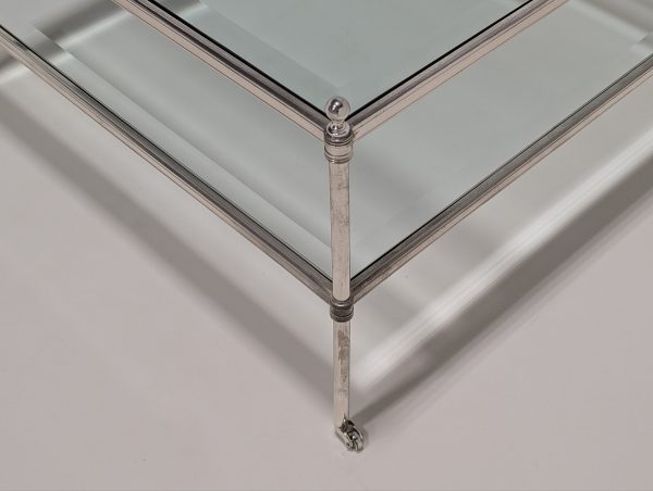 Eichholtz Aubrey Silver Glass Coffee Table - Image 5