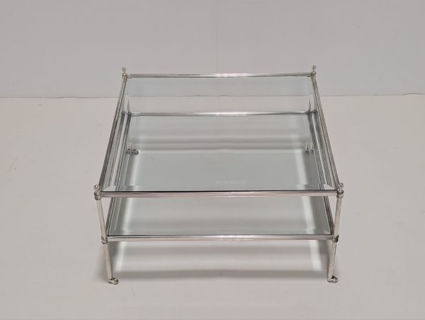 Eichholtz Aubrey Silver Glass Coffee Table - Image 3