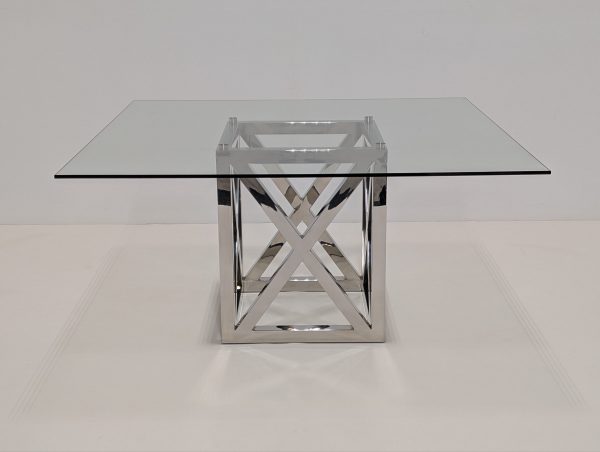 Chrome Glass Dining Table - Image 9