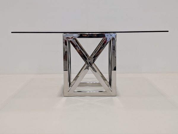 Chrome Glass Dining Table - Image 10
