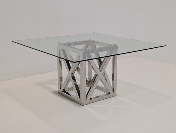Chrome Glass Dining Table - Image 6