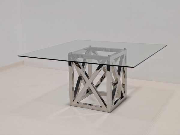 Chrome Glass Dining Table
