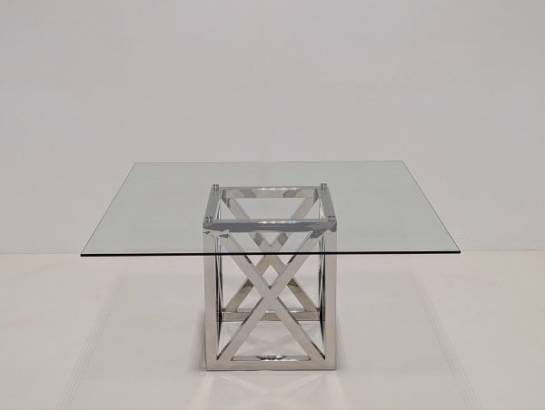 Chrome Glass Dining Table - Image 2