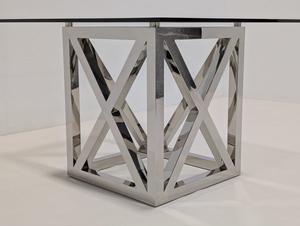 Chrome Glass Dining Table - Image 12