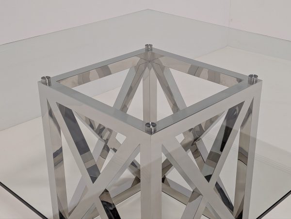 Chrome Glass Dining Table - Image 7