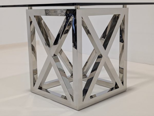 Chrome Glass Dining Table - Image 11