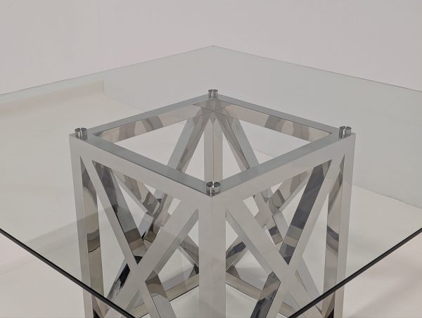 Chrome Glass Dining Table - Image 3