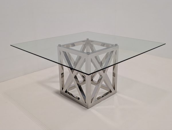 Chrome Glass Dining Table - Image 8