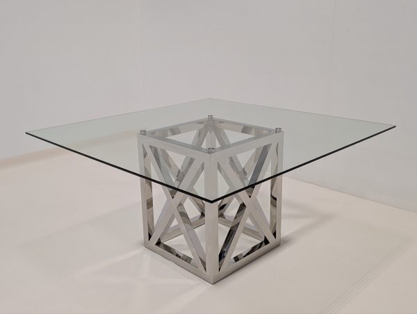 Chrome Glass Dining Table - Image 5