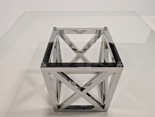 Chrome Glass Dining Table - Image 4
