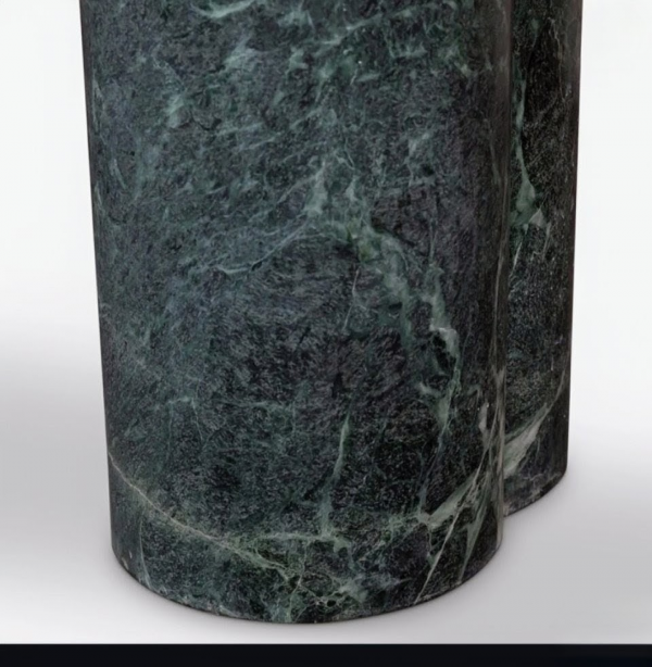 Pure White Lines Arizona Green Marble Table - Image 3