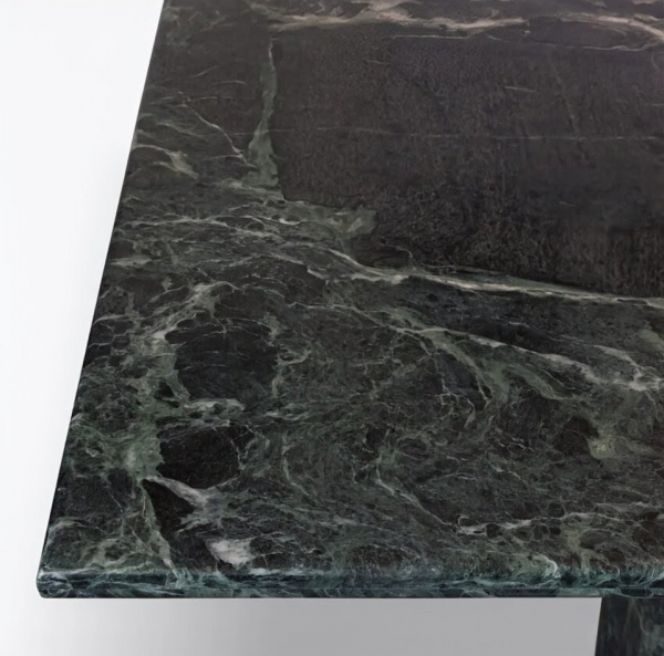 Pure White Lines Arizona Green Marble Table - Image 2