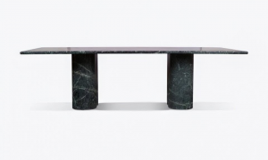 Pure White Lines Arizona Green Marble Table
