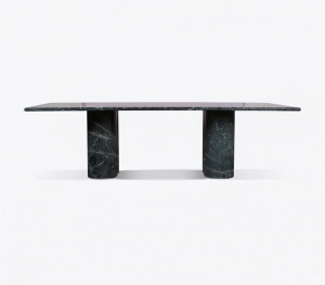 Pure White Lines Arizona Green Marble Table