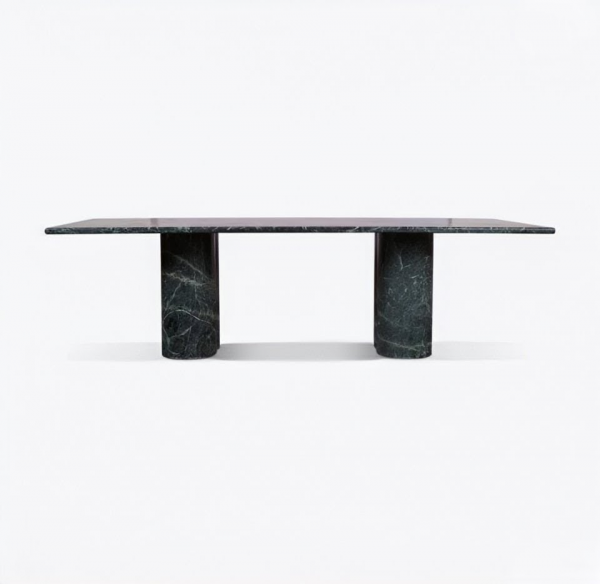 Pure White Lines Arizona Green Marble Table