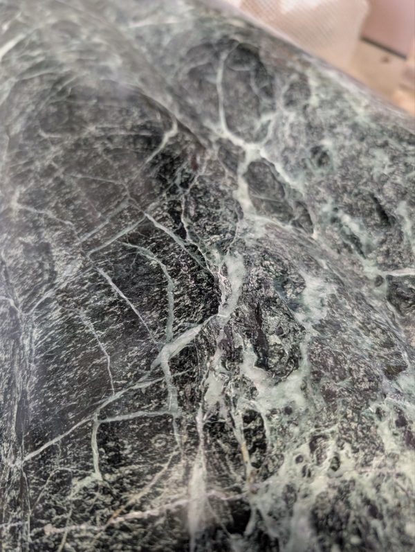 Pure White Lines Arizona Green Marble Table - Image 4