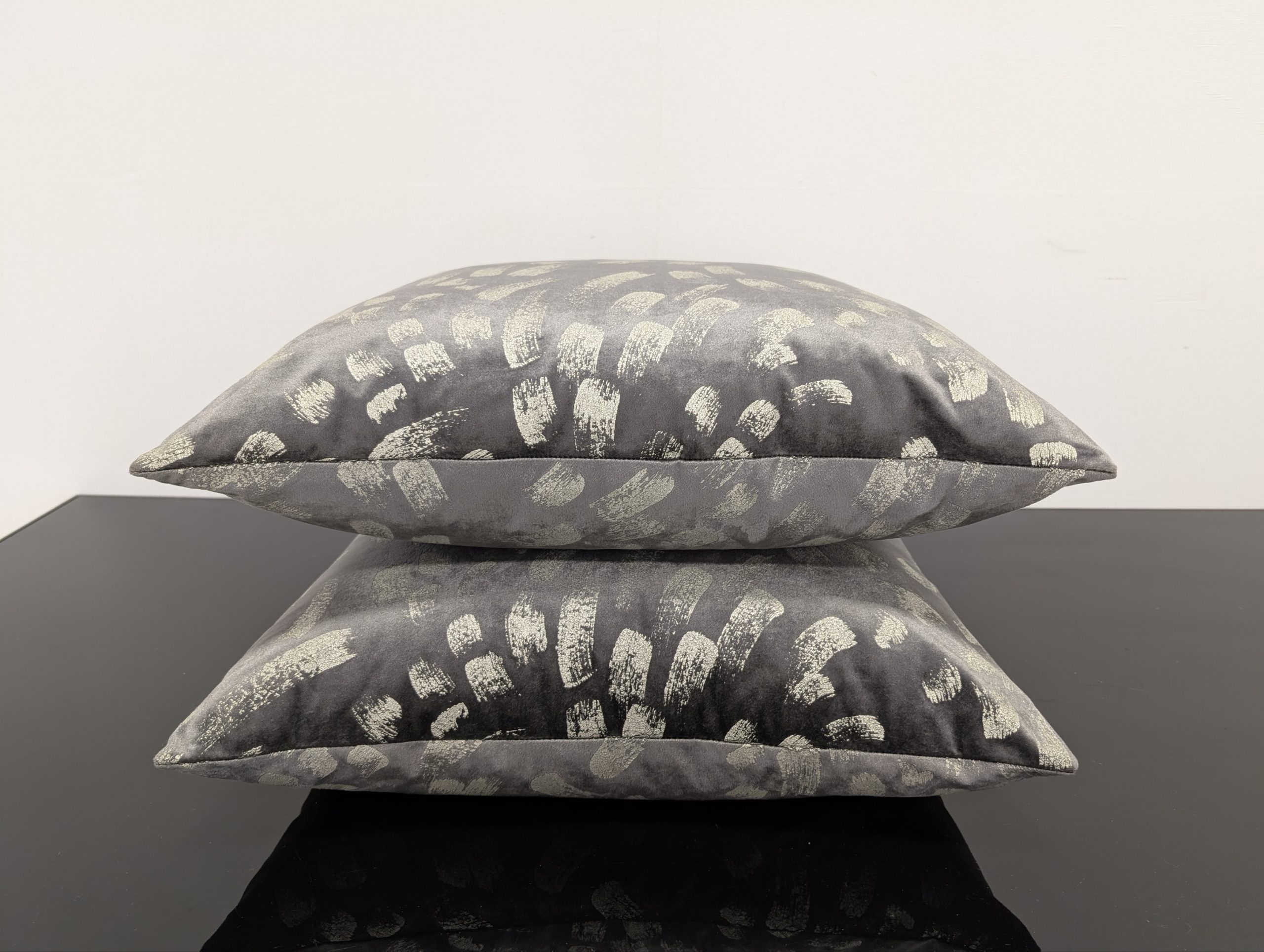 John Lewis Velvet Grey Cushions pair - Image 7